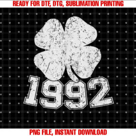 Vintage 1992 33rd Birthday St Patricks Day Shamrock Irish T-shirt