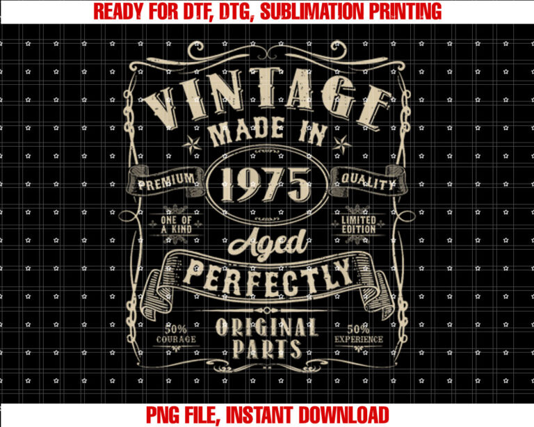 Vintage 50th Birthday Decorations Men Funny 1975 50 Birthday T-shirt