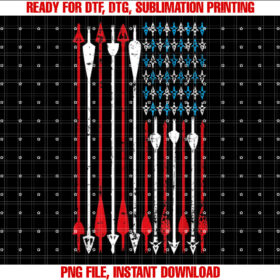 Vintage American Flag Archery Bow Hunting T-shirt