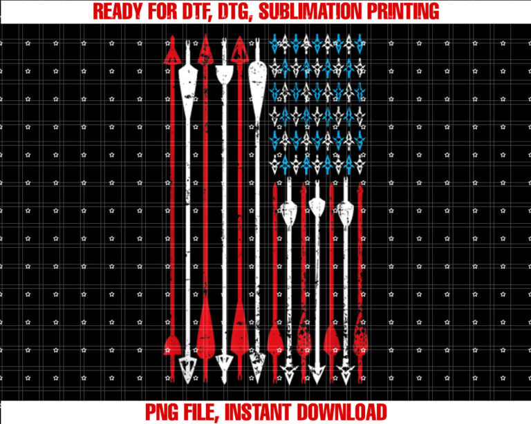 Vintage American Flag Archery Bow Hunting T-shirt