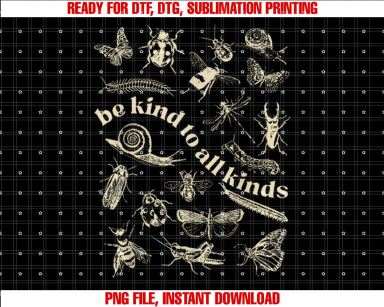 Vintage Be Kind To All Kinds Bugs Entomology Entomologist T-shirt