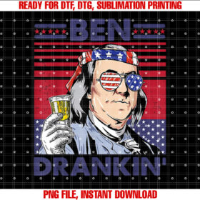 Vintage Ben Drankin Funny 4th of July Drinking Presidents T-shirt