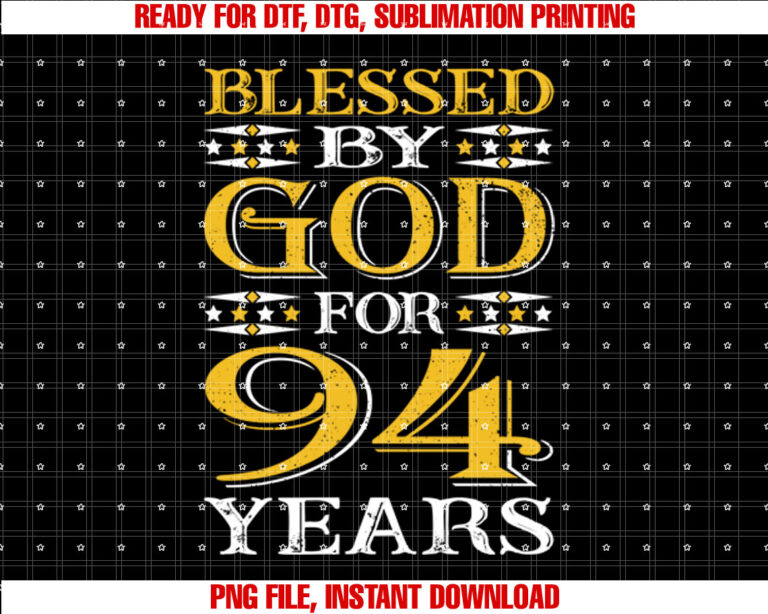 Vintage Blessed God 94 Years Happy Ninety four 94th Birthday T-shirt