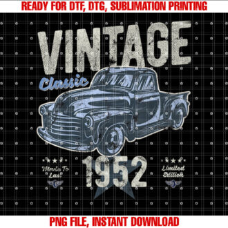 Vintage Born 1952 Birthday Classic Pick Up Truck T-shirt