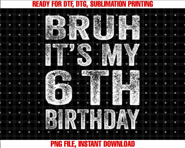 Vintage Bruh Its My 6th Birthday 6 Year Old Birthday Boy T-shirt