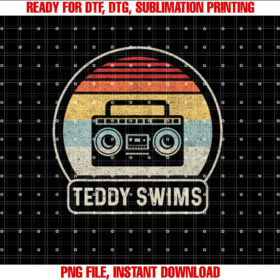Vintage Cassette Tape Teddy Swims 90s Music Retro Sunset T-shirt