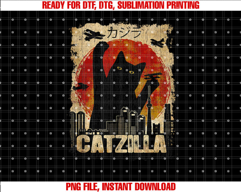 Vintage Catzilla Funny Kitten and Cat T-shirt