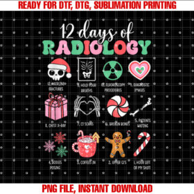Vintage Christmas 12 Days of Radiology Xray Funny Christmas T-shirt