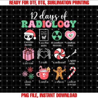 Vintage Christmas 12 Days Of Radiology Xray Funny Christmas T-shirt