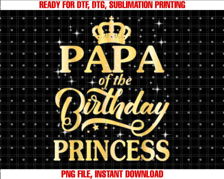 Vintage Crown Papa Of The Birthday Princess Dad T-shirt