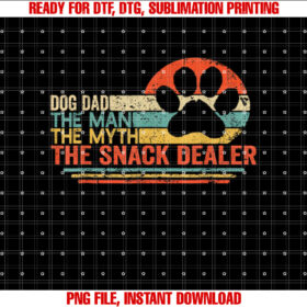 Vintage Dog Dad the Man the Myth Snack Dealer Father Day T-shirt