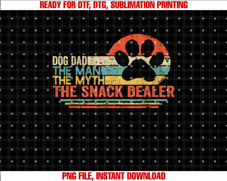 Vintage Dog Dad The Man The Myth Snack Dealer Father Day T-shirt