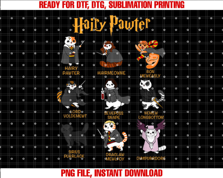 Vintage Funny Hairy Pawter T T For Cat Lovers T-shirt