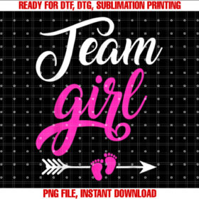 Vintage Funny Team Girl Gender Reveal Party Baby Shower T-shirt