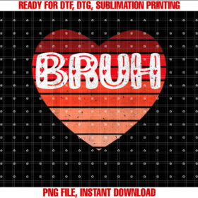 Vintage Heart Bruh Valentines Day Boys Mens Kids Toddlers T-shirt