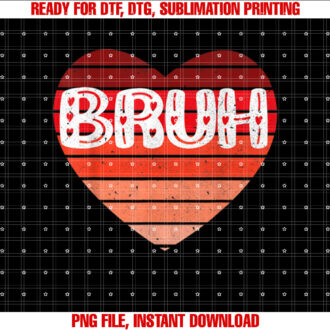 Vintage Heart Bruh Valentines Day Boys Mens Kids Toddlers T-shirt
