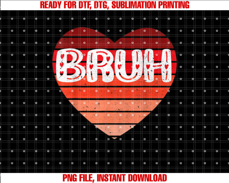 Vintage Heart Bruh Valentines Day Boys Mens Kids Toddlers T-shirt