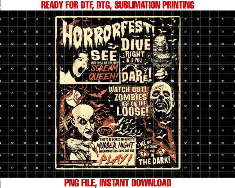 Vintage Horrorfest Halloween Movie Old Time Horror T-shirt