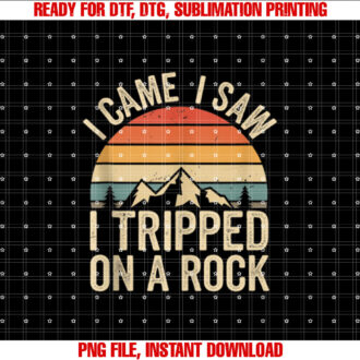 Vintage I Came I Saw I Tripped On A Rock funny T-shirt