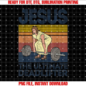 Vintage Jesus the Ultimate Deadlifter Funny Christian Gym T-shirt