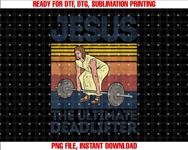 Vintage Jesus The Ultimate Deadlifter Funny Christian Gym T-shirt