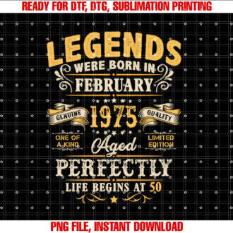 Vintage Made In February 1975 Legend 50th Birthday Gift Men T-shirt