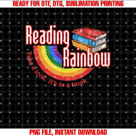 Vintage Rainbow Take a Look Its in a Book Reading T-shirt