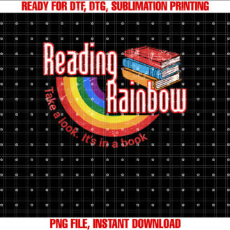 Vintage Rainbow Take A Look Its In A Book Reading T-shirt