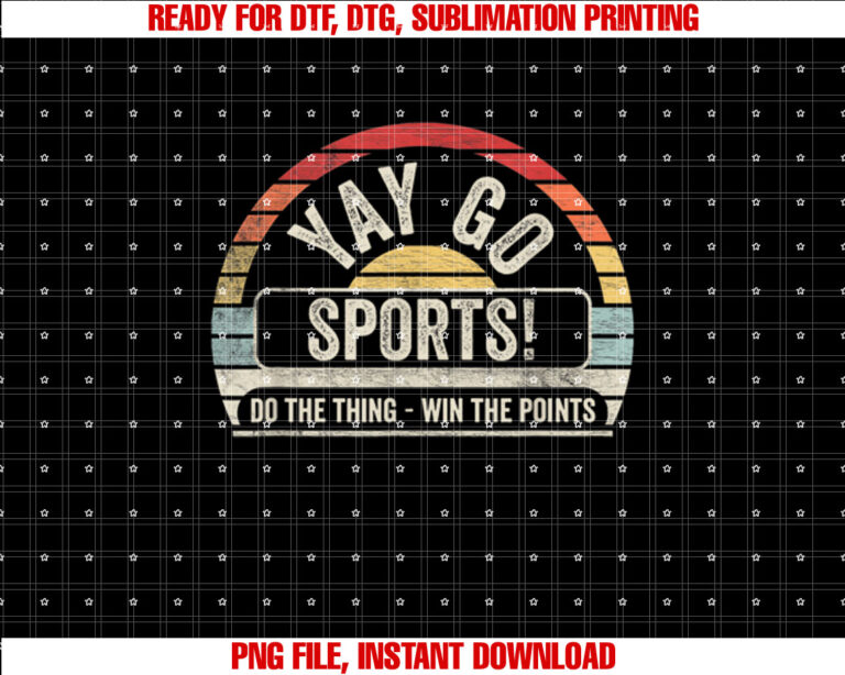 Vintage Retro Yay Go Sports Funny Sports T-shirt