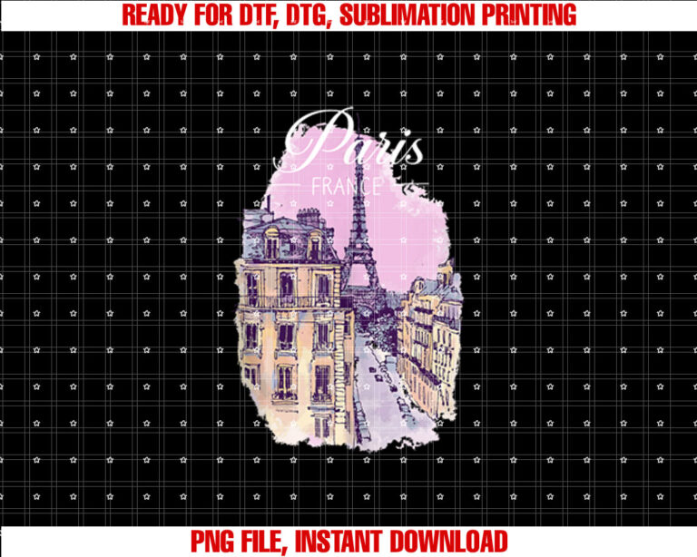 Vintage Romantic Paris Street Eiffel Tower Paris Vacation T-shirt