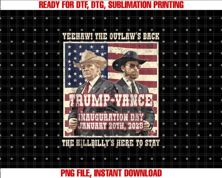 Vintage TRUMP VANCE We Won 2025 OUTLAW HILLBILY INAUGURATION T-shirt