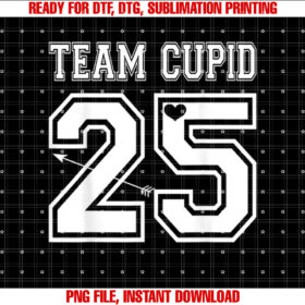 Vintage Team Cupid 2025 Happy Valentines Day Varsity Graphic T-shirt