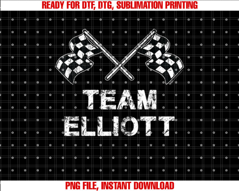 Vintage Team Elliott Family Name Checkered Flag Racing T-shirt