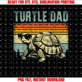Vintage Turtle Dad Turtle Lovers Tortoise Daddy Fathers Day T-shirt
