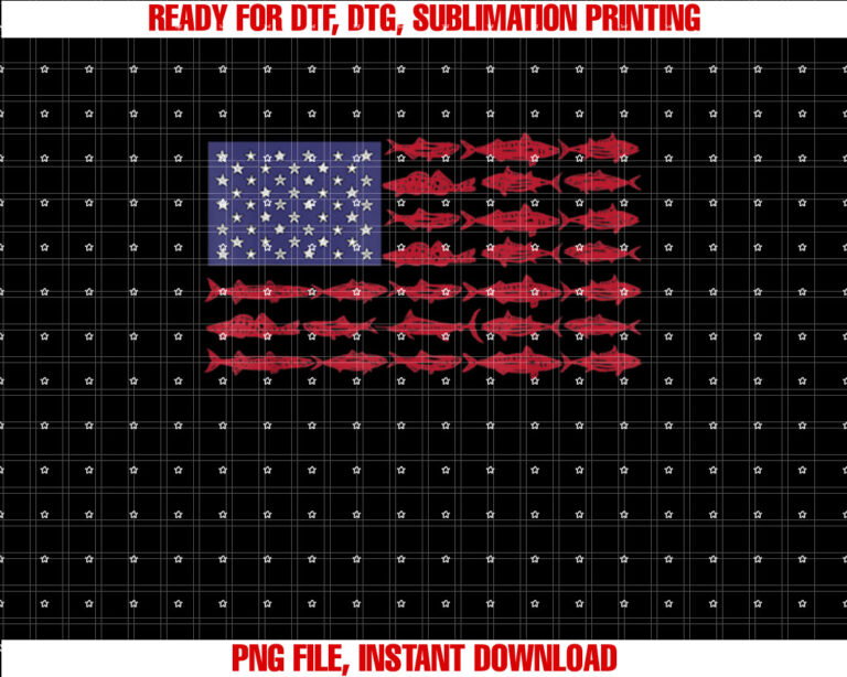 Vintage USA Fish American Flag Fishing Gifts ABS001 T-shirt
