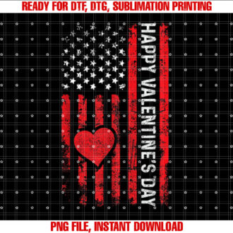 Vintage Valentines Day American Flag Hearts Retro T-shirt
