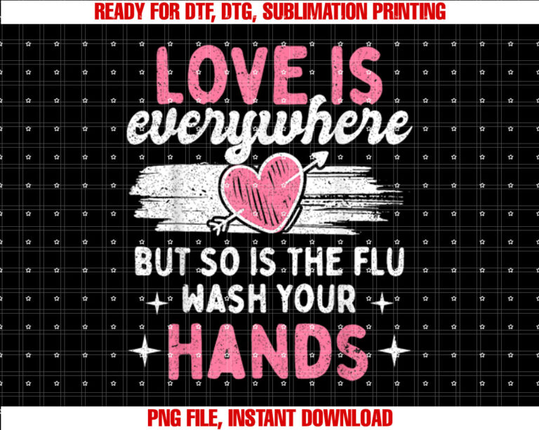 Vintage Valentines Day Flu Season Wash Your Hands AntiGerm T-shirt