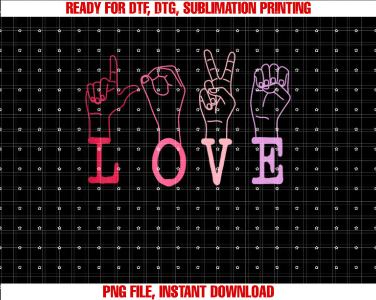 Vintage Valentines Day Sign Language ASL Love Gift T-shirt