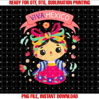 Viva Mexico Kids Girls Flores Mexican Independence Day T-shirt