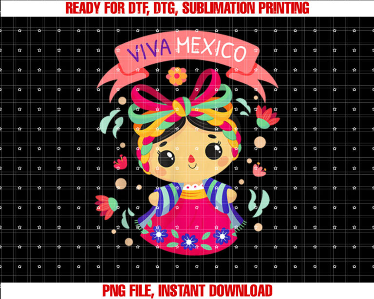 Viva Mexico Kids Girls Flores Mexican Independence Day T-shirt