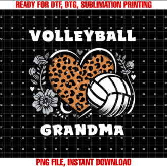 Volleyball Grandma Leopard Heart Cute Volleyball Womens T-shirt