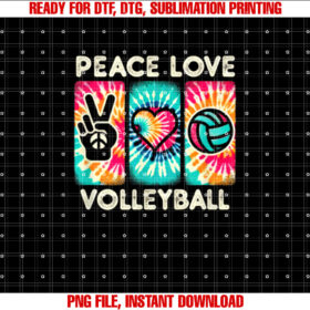 Volleyball for ns Women Girls Peace Love Volleyball T-shirt