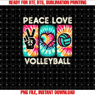 Volleyball For Teens Women Girls Peace Love Volleyball T-shirt