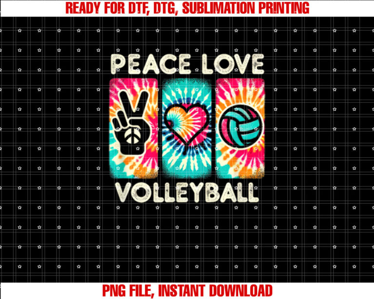 Volleyball For Teens Women Girls Peace Love Volleyball T-shirt