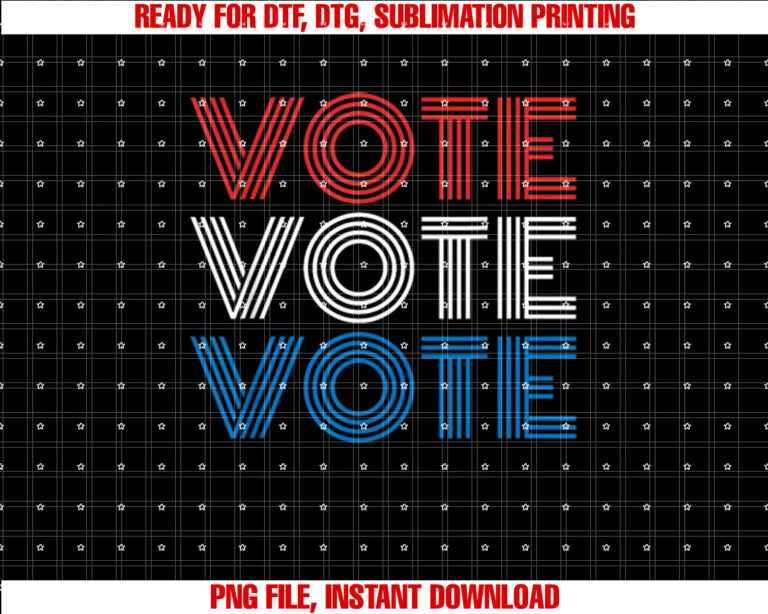 Vote Vote Vote Red White Blue Retro Election Simple Design T-shirt