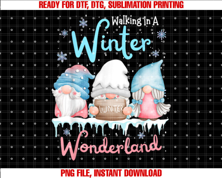 Walking In A Winter Wonderland Three Gnome Funny Christmas T-shirt