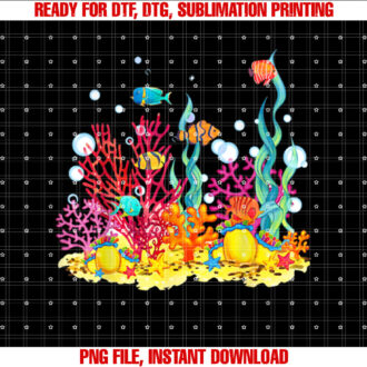 Watercolour coral reef with fish beautiful underwater world T-shirt