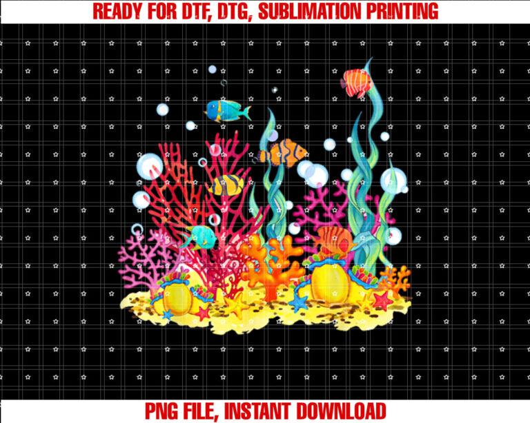 Watercolour coral reef with fish beautiful underwater world T-shirt