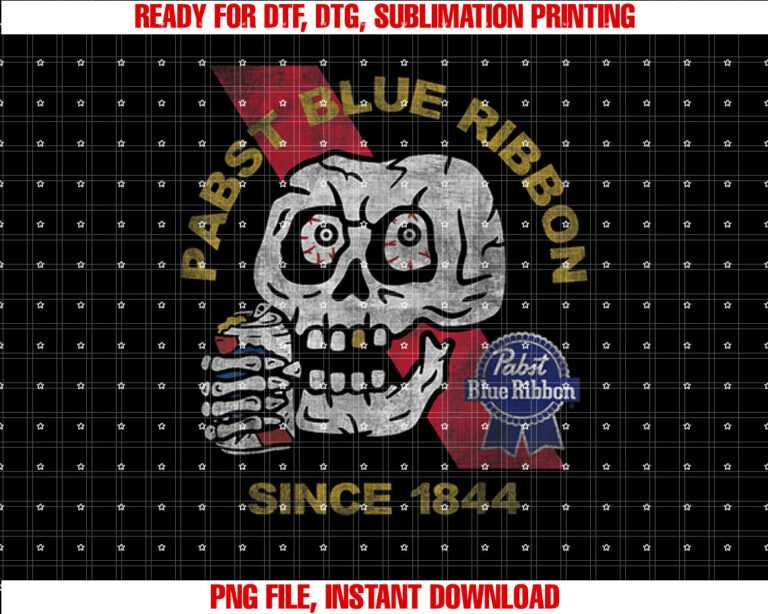 Weathered Pabst Beer Skull Since 1844 T-shirt