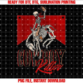 Western Cowboy Vintage Punchy Cowboy Killers Skeleton Funny T-shirt